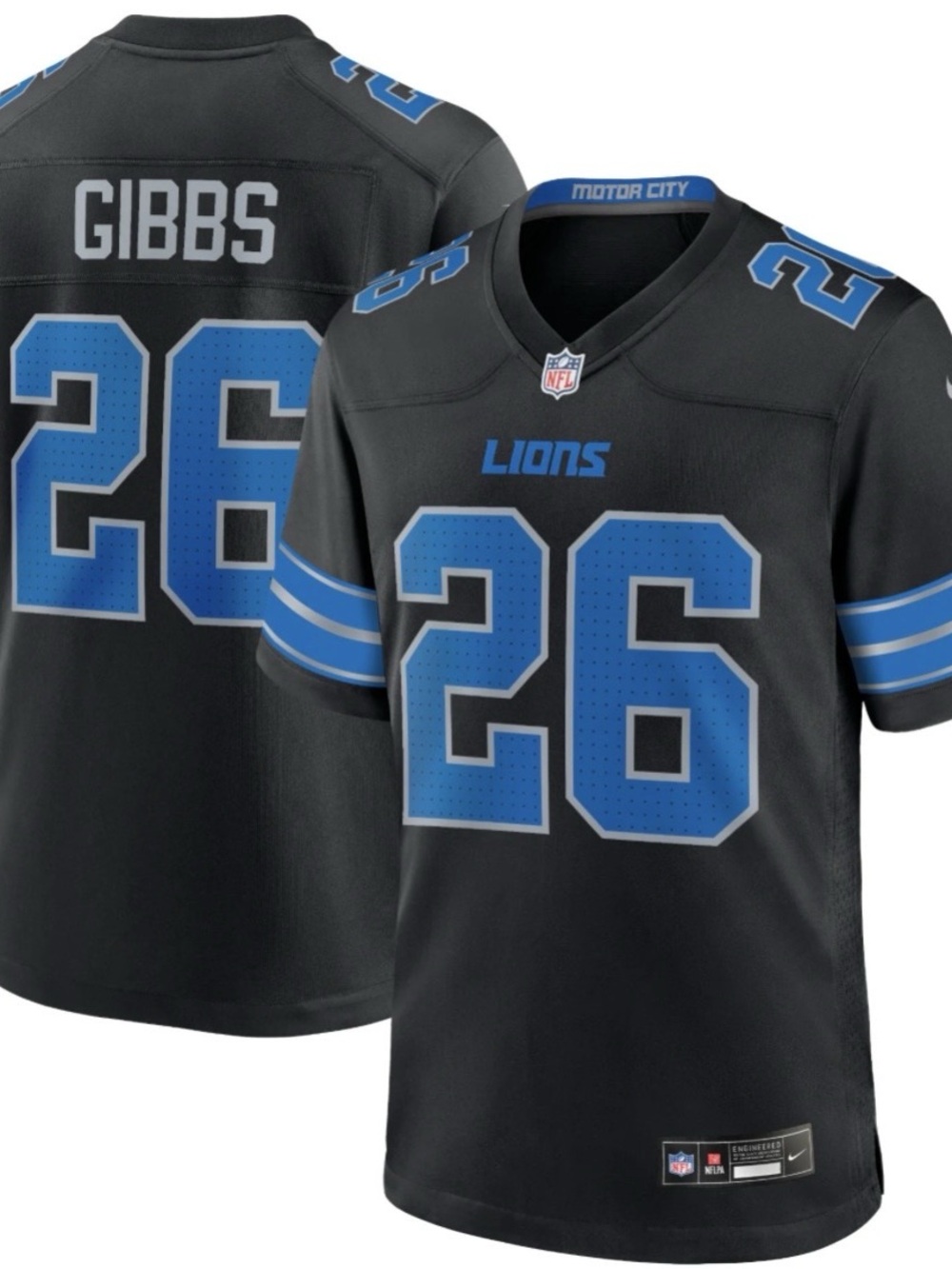 Brand New Detroit Lions Black 2nd Alternate Jersey Nike #26 Jahmyr Gibbs